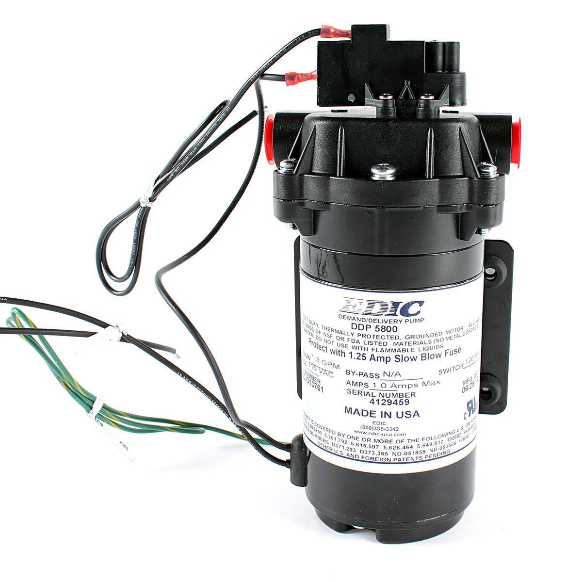 100 PSI Aquatec On-Demand Pump (#G13761) for EDIC Carpet Extractors