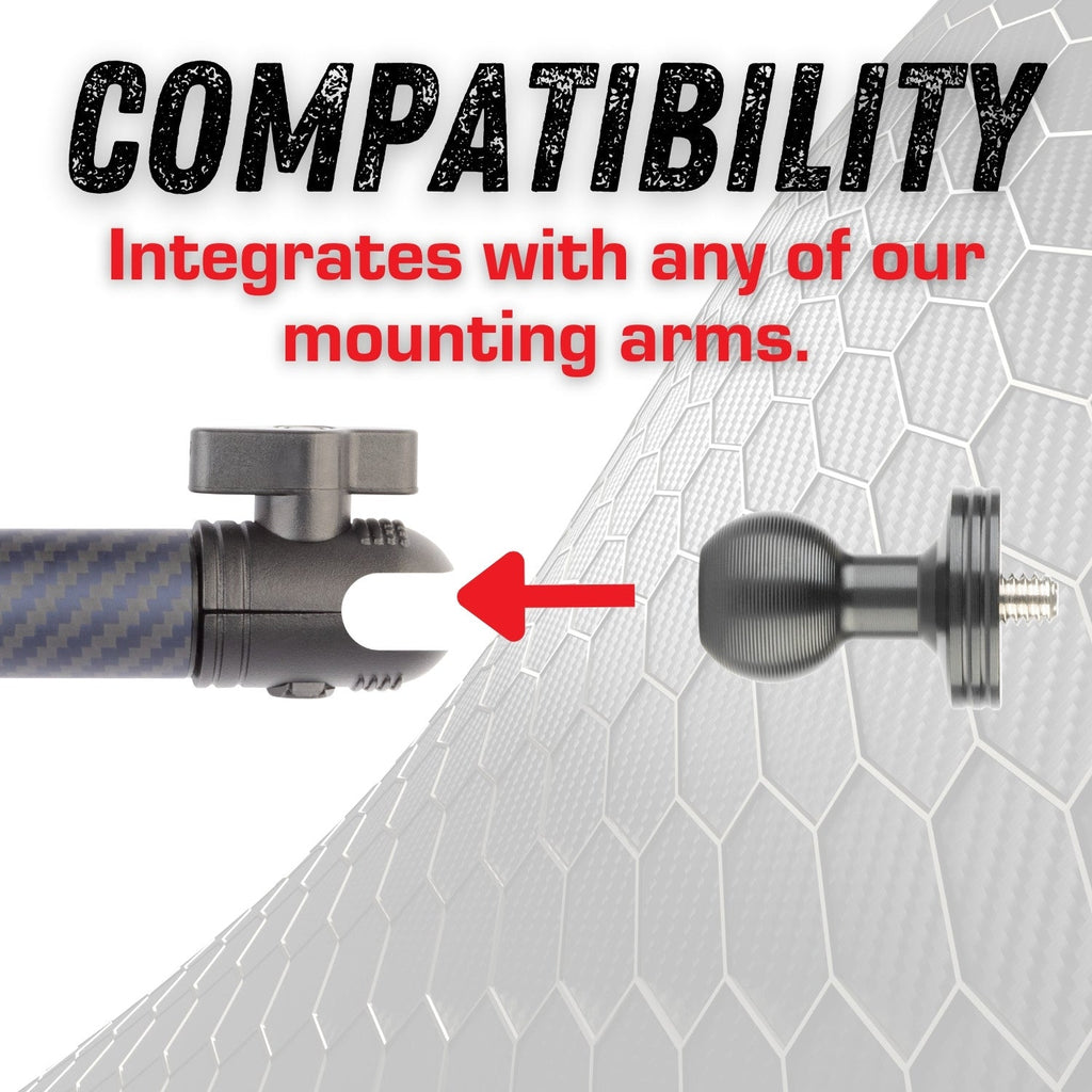 1/4-20 Aluminum Camera Adapter with Integrated 20mm Ball