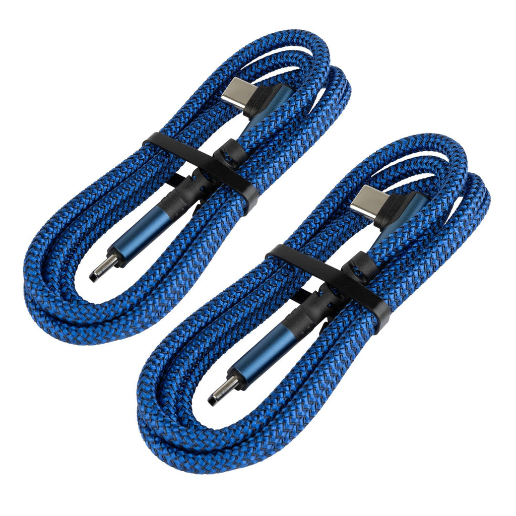 Nylon Braided USB-C Charging Cable with Right-Angle Port 3.3 Feet / 1 Meter - Multiple Colors