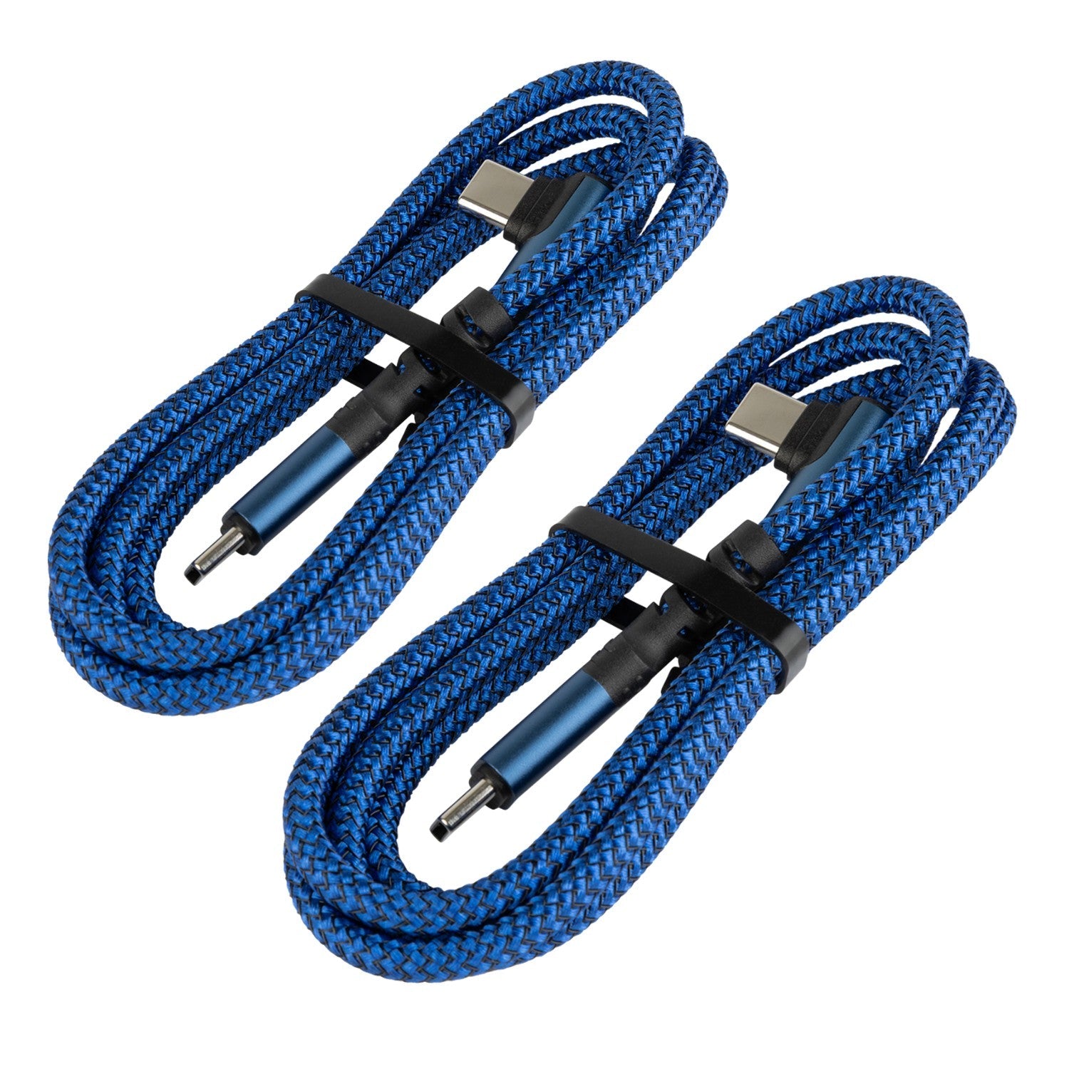 Nylon Braided USB-C Charging Cable with Right-Angle Port 3.3 Feet / 1 Meter - Multiple Colors