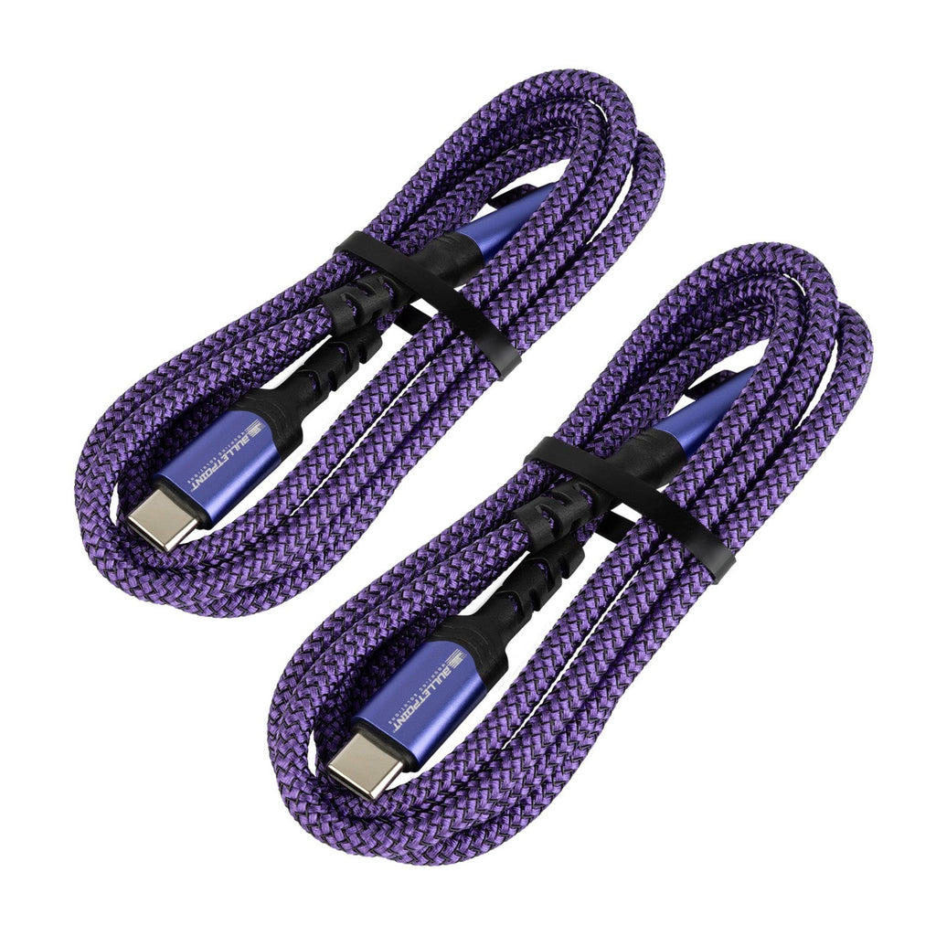 Nylon Braided USB-C Charging Cable with Right-Angle Port 3.3 Feet / 1 Meter - Multiple Colors