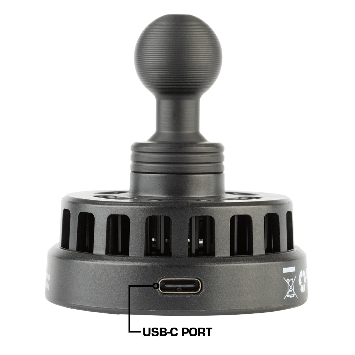 MagSafe-Compatible Wireless Phone Charger with Cooling Fan + 20mm Ball Mount