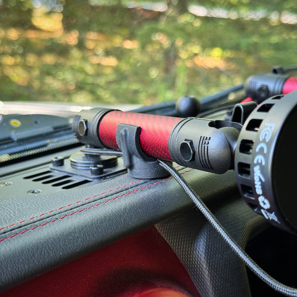 Height-Adjustable Mounting Arm Support Add-On with Charging Cable Channel