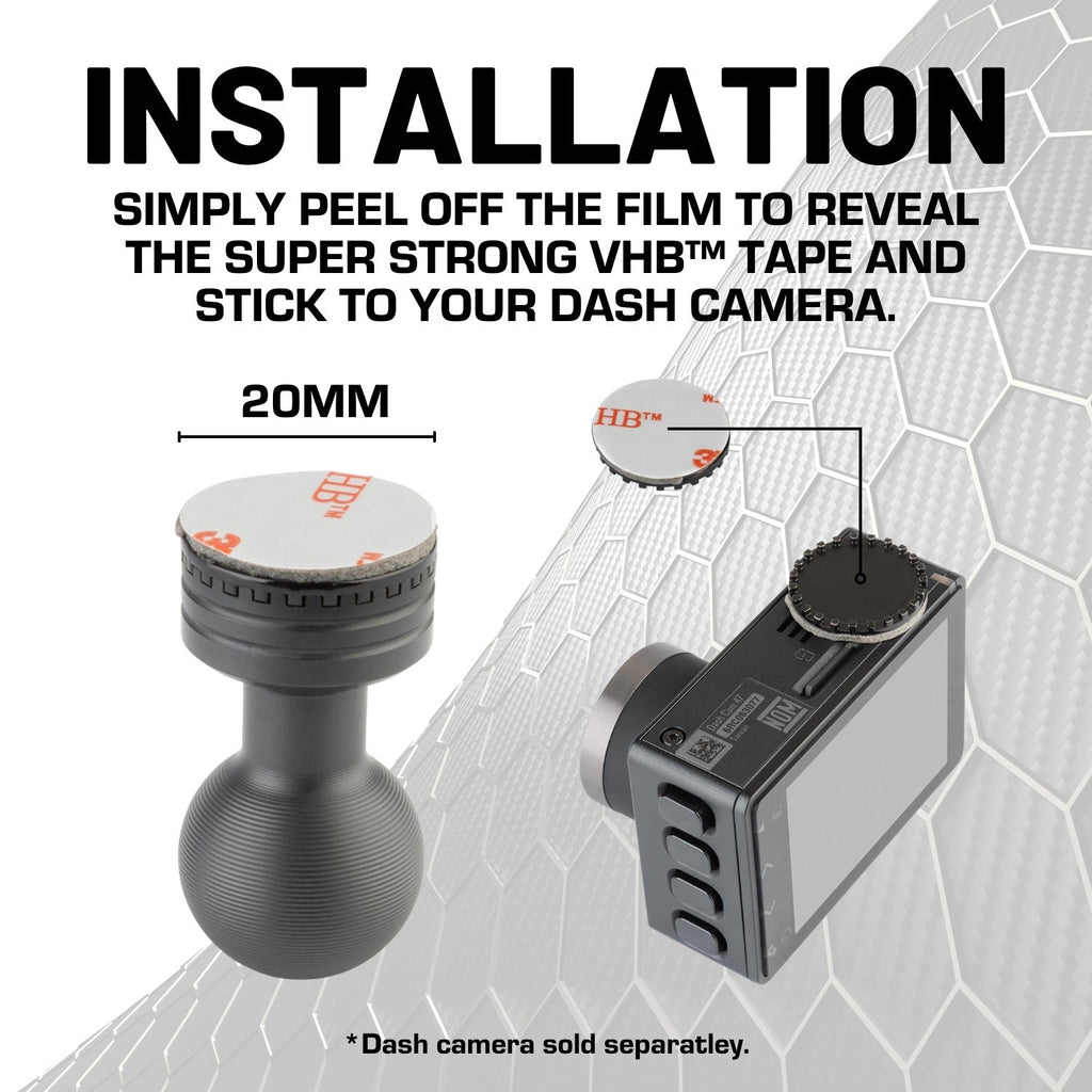 Magnetic Dash Camera Adapter with 20mm Ball Mount