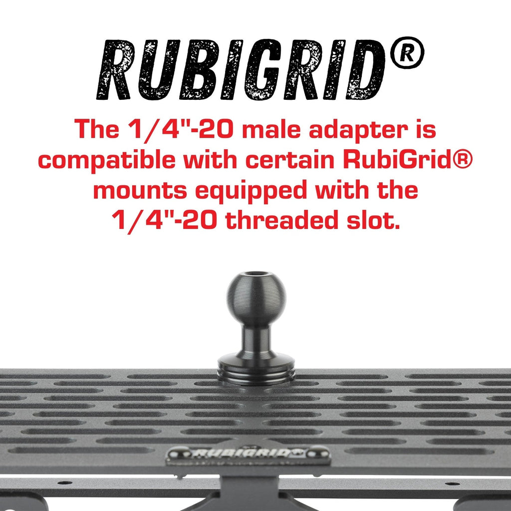 1/4-20 Aluminum Camera Adapter with Integrated 20mm Ball