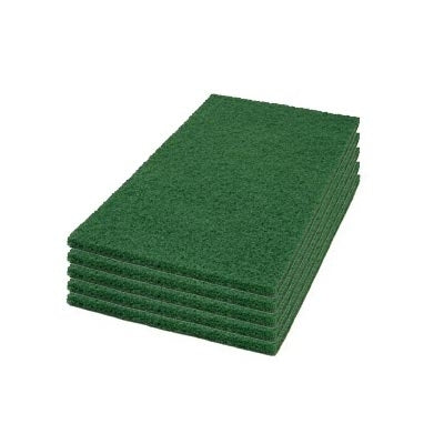 14 x 24 Green Rectangular Deep Scrubbing Pads - Case of 5